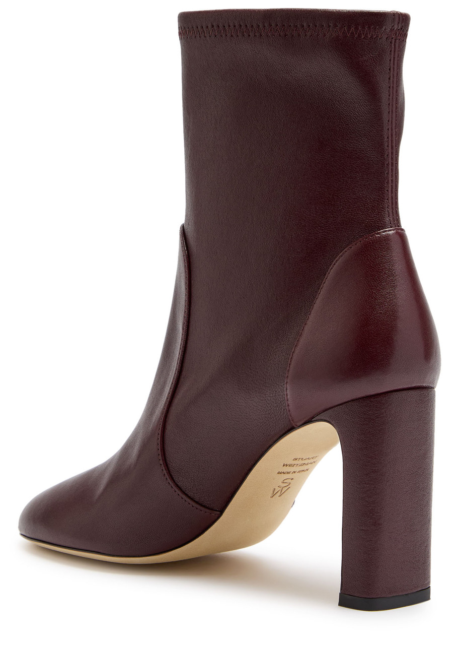 Stuart Weitzman Babette Bootie 85 Leather Ankle Boots In Brown