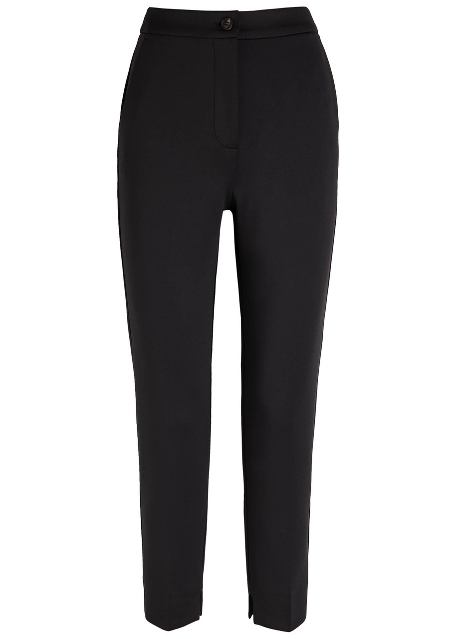 Mm Gerona Tapered-leg Jersey Trousers In Black