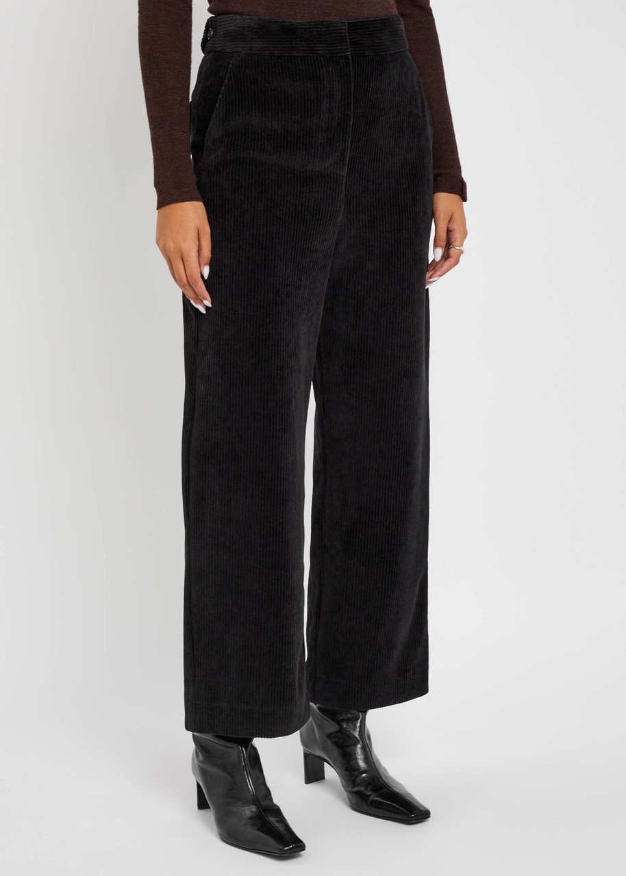 Mm Gocce Wide-leg Corduroy Trousers In Black