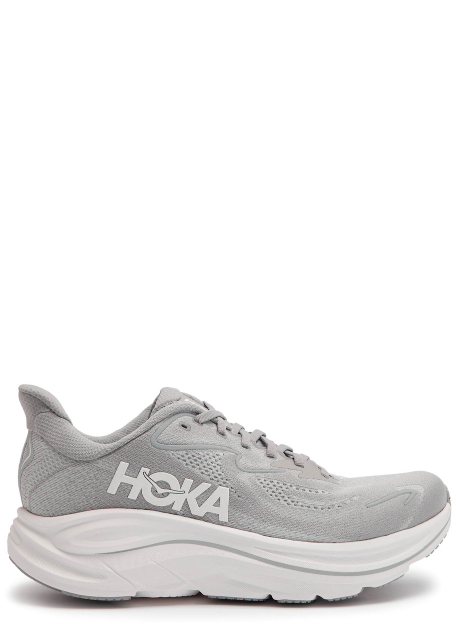 Hoka Clifton 10 Mesh-knit Sneakers In Gray