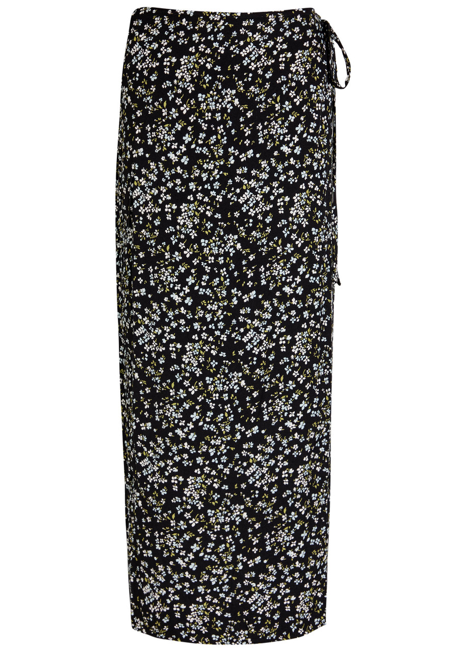 Reformation Womens Colette Opal Low-waist Woven Maxi Skirt In Black