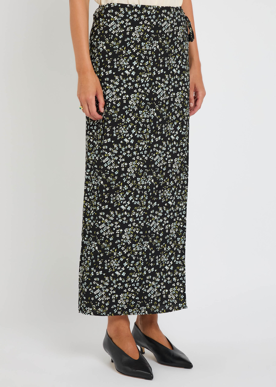 Reformation Womens Colette Opal Low-waist Woven Maxi Skirt In Black