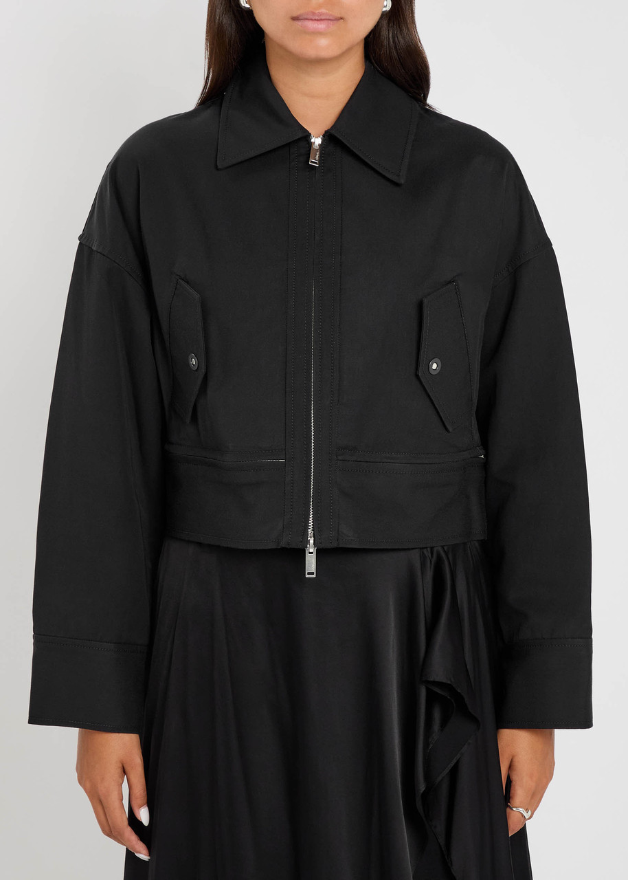 3.1 Phillip Lim Womens Double-zip Utility Cropped Cotton Jacket Black In Black