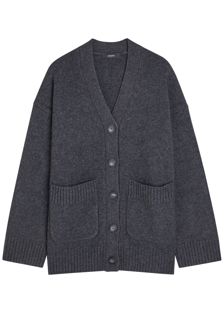 Joseph Oversized Cashmere Cardigan In Gray