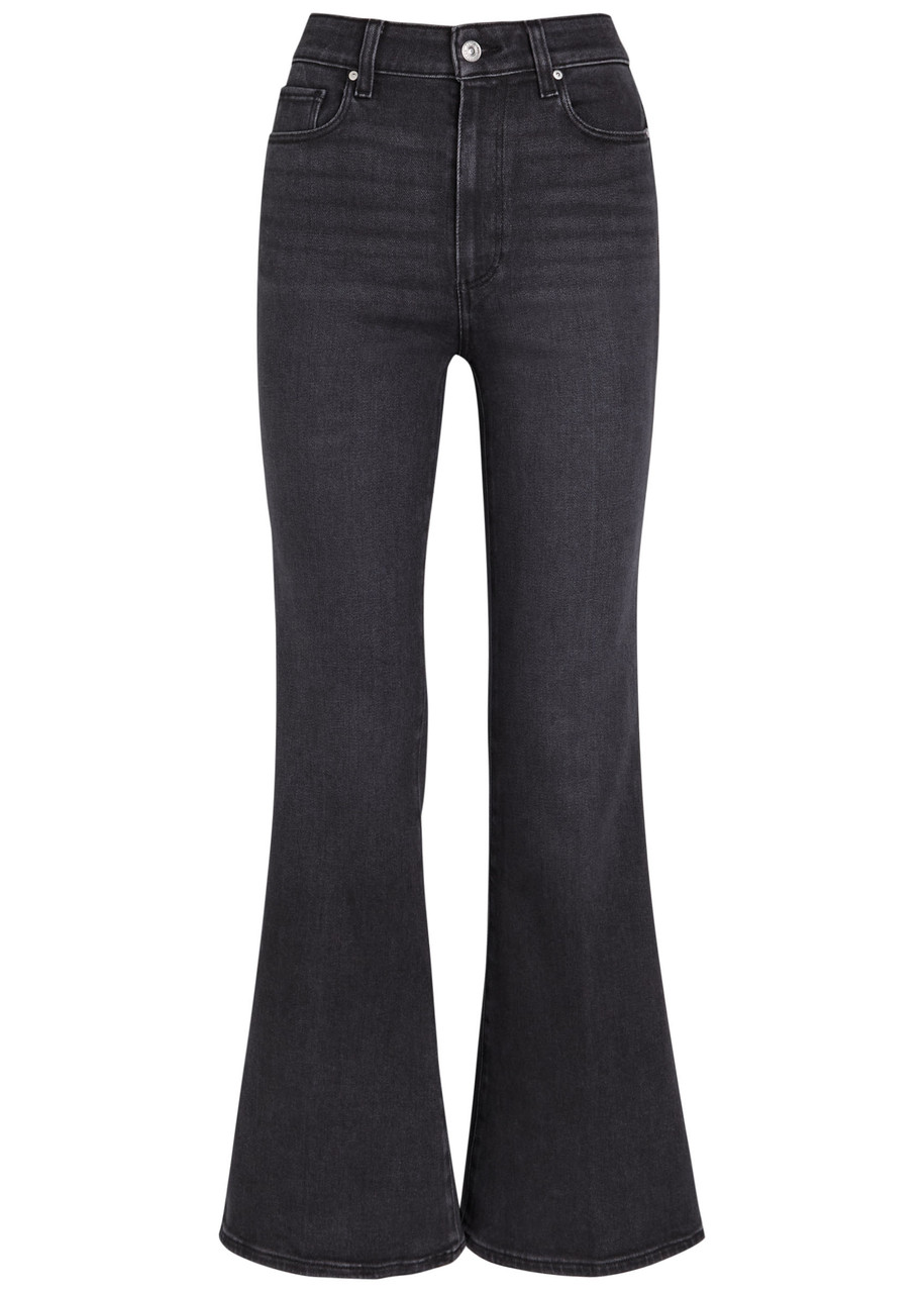 Paige Marlow High Waist Skimmer Flare Jeans In Black