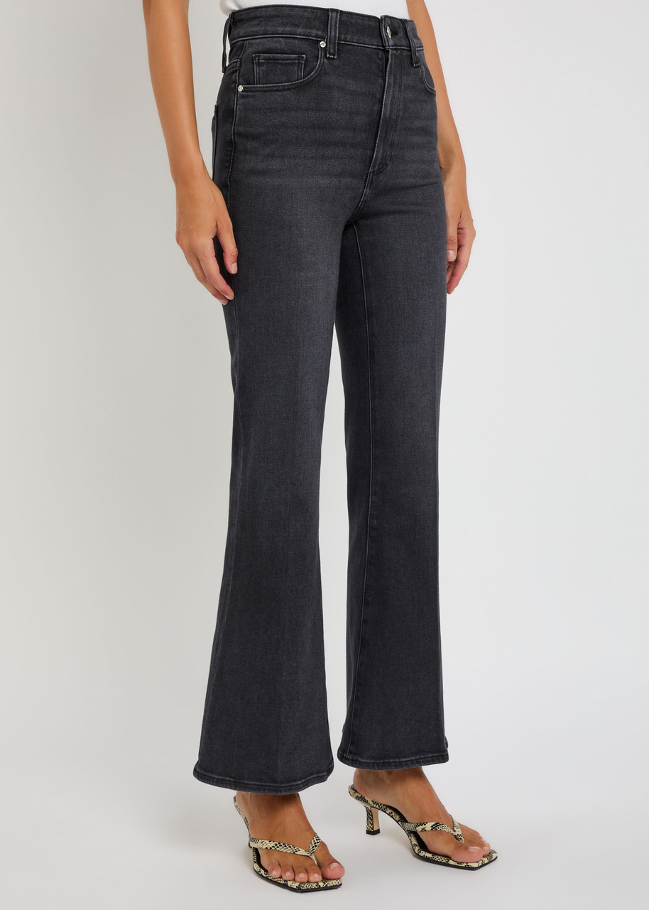Paige Marlow High Waist Skimmer Flare Jeans In Black