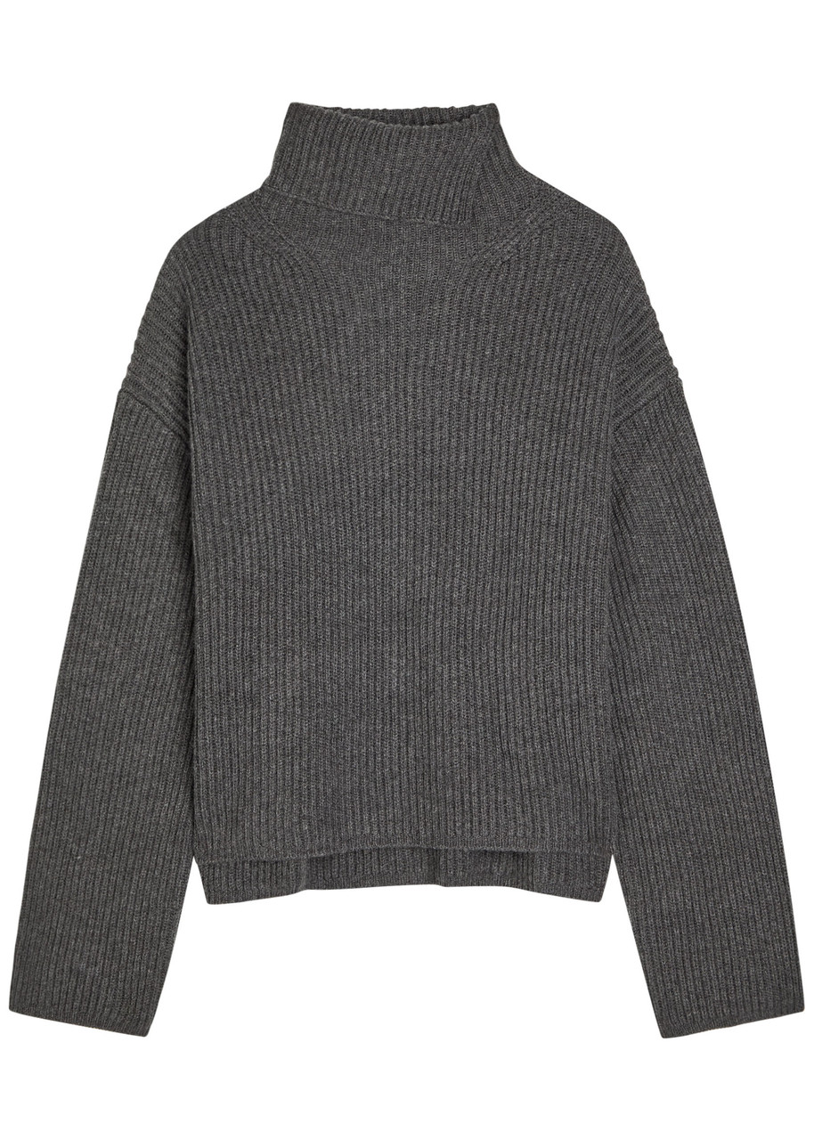 Joseph Ribbed Wool-blend Jumper In Black