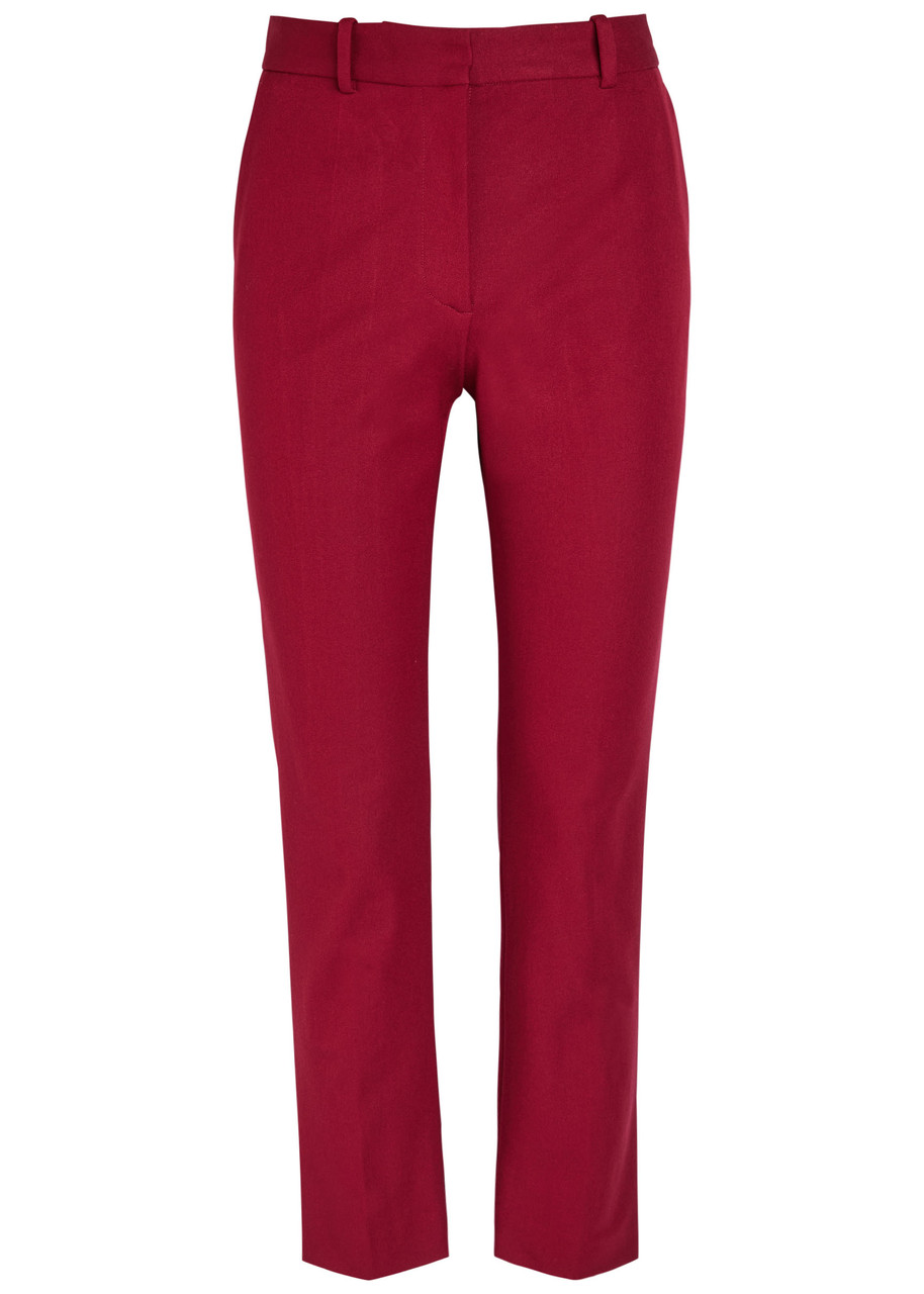 Joseph Coleman Tapered-leg Stretch-twill Trousers In White