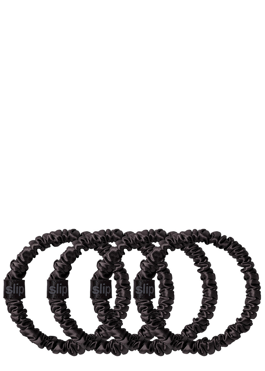 Slip Pure Silk Skinny Scrunchies In Black