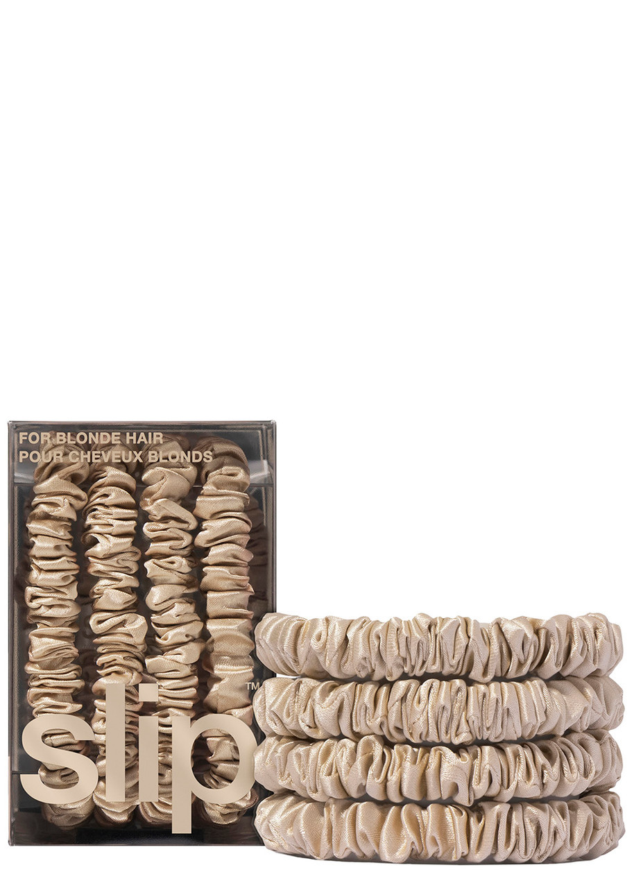 Slip 4-pc. Pure Silk Back-to-basics Skinny Scrunchies Set In Neutral