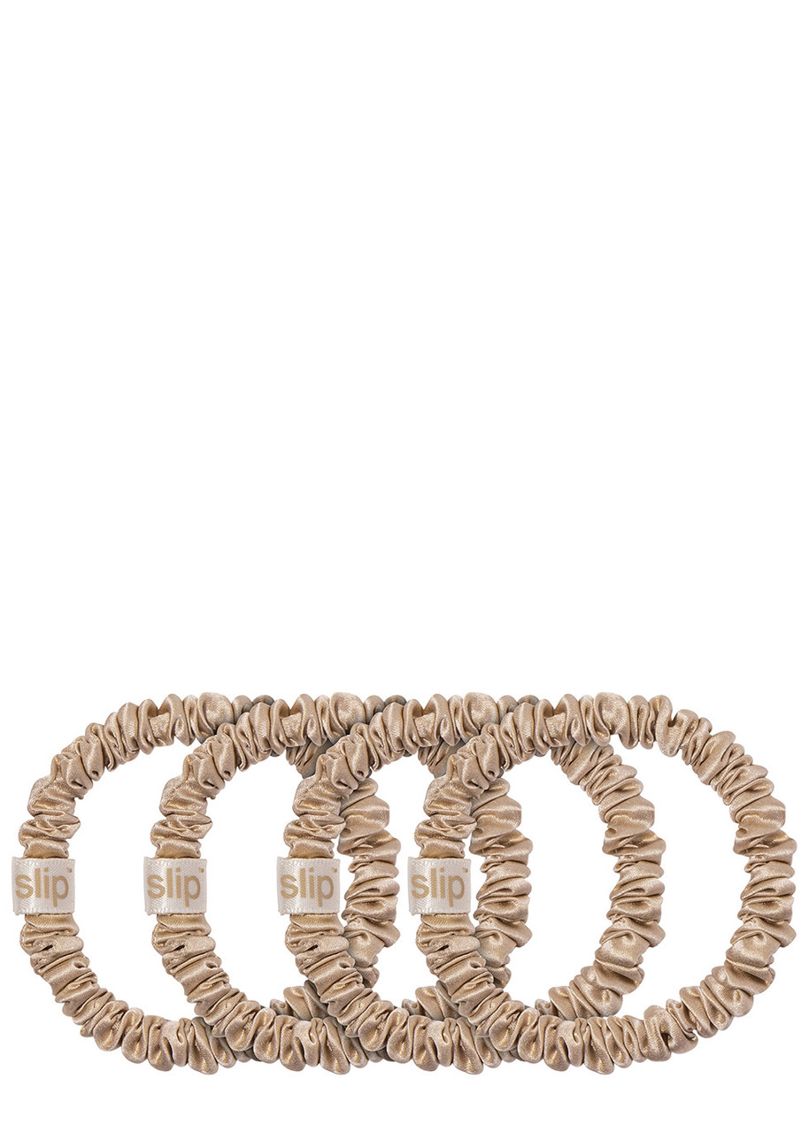 Slip 4-pc. Pure Silk Back-to-basics Skinny Scrunchies Set In Neutral