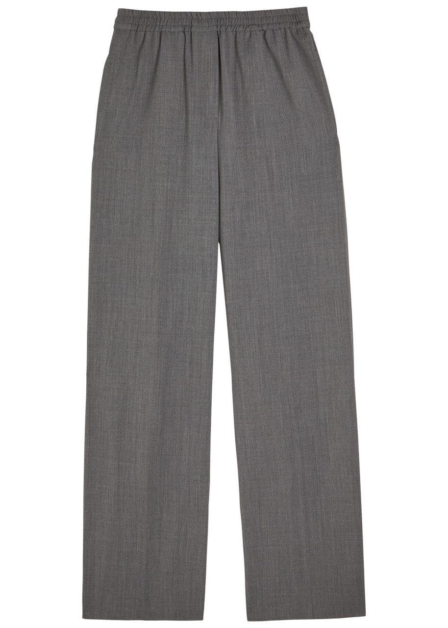 Weekend Max Mara Petra Straight-leg Woven Trousers In Gray