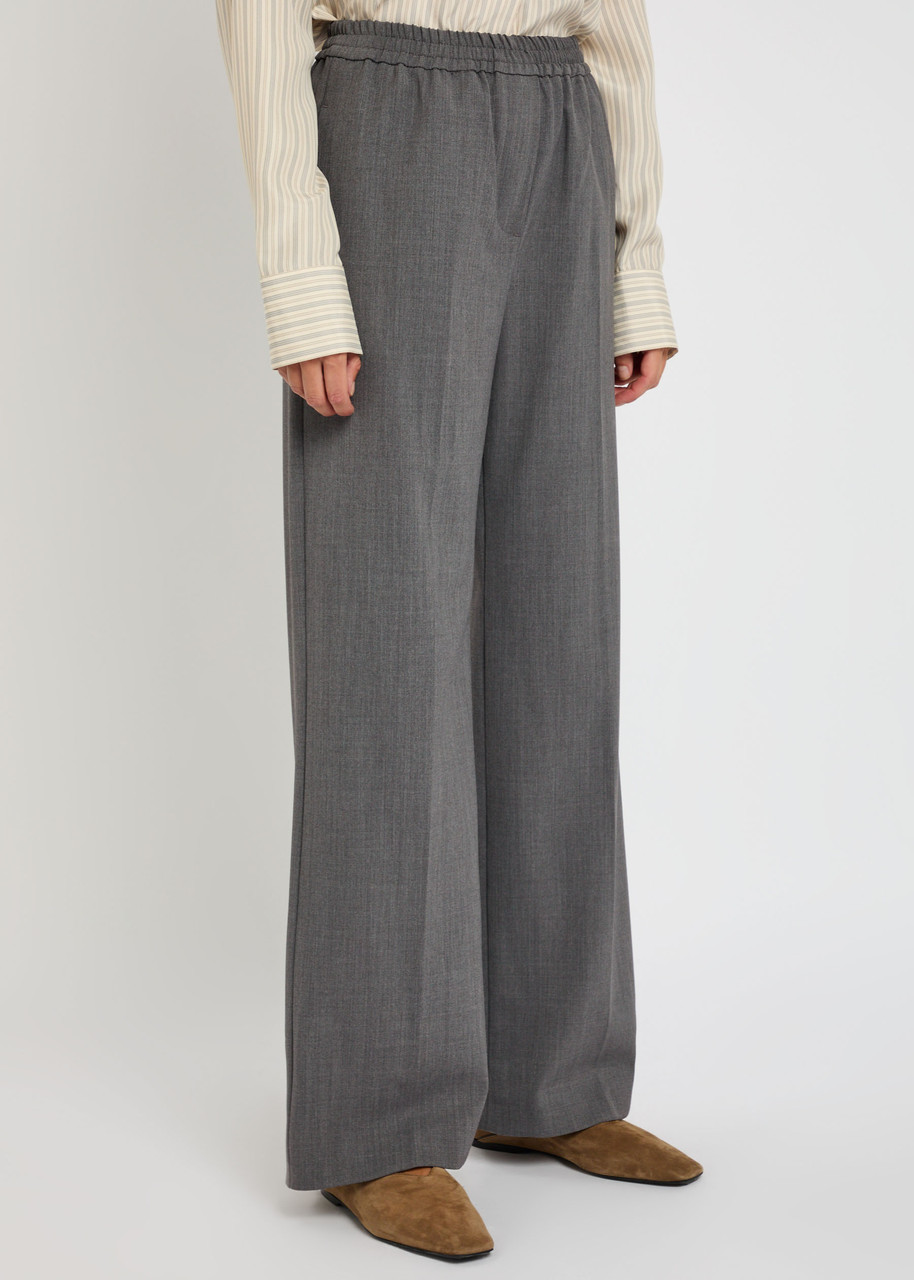 Weekend Max Mara Petra Straight-leg Woven Trousers In Gray