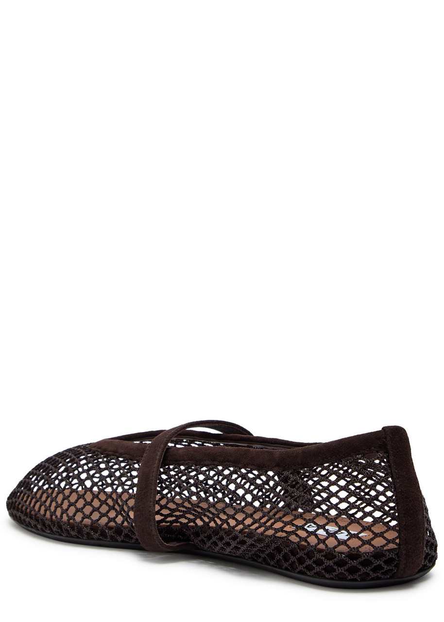 Alaïa Mesh Ballet Flats In Brown