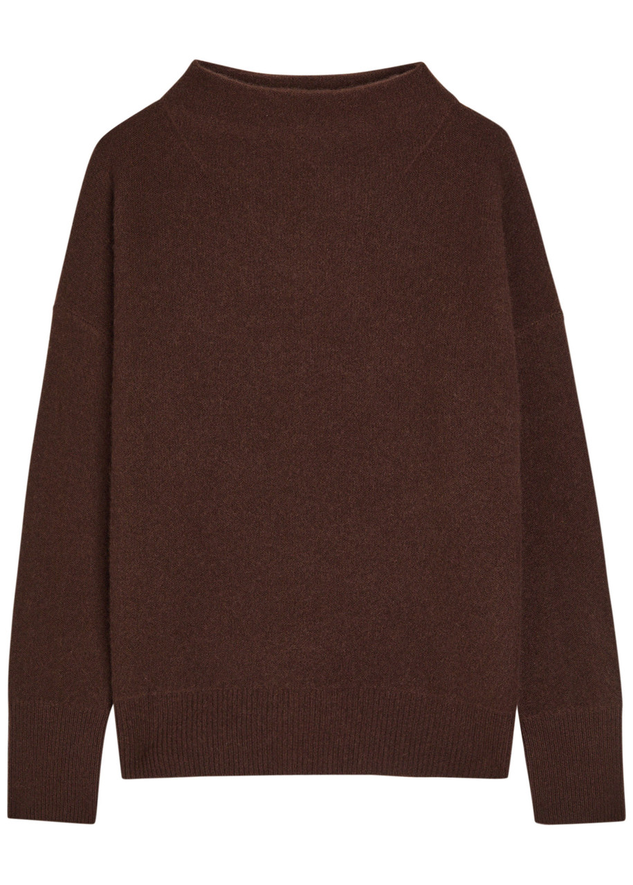 Vince Brushed Cashmere Jumper In Brown
