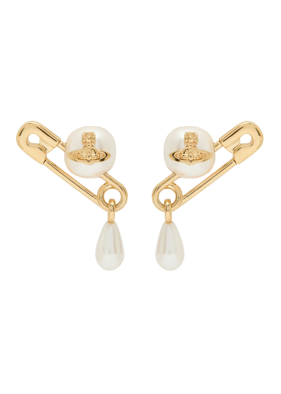 Vivienne Westwood Claude Small Faux Pearl Drop Earrings In Gold