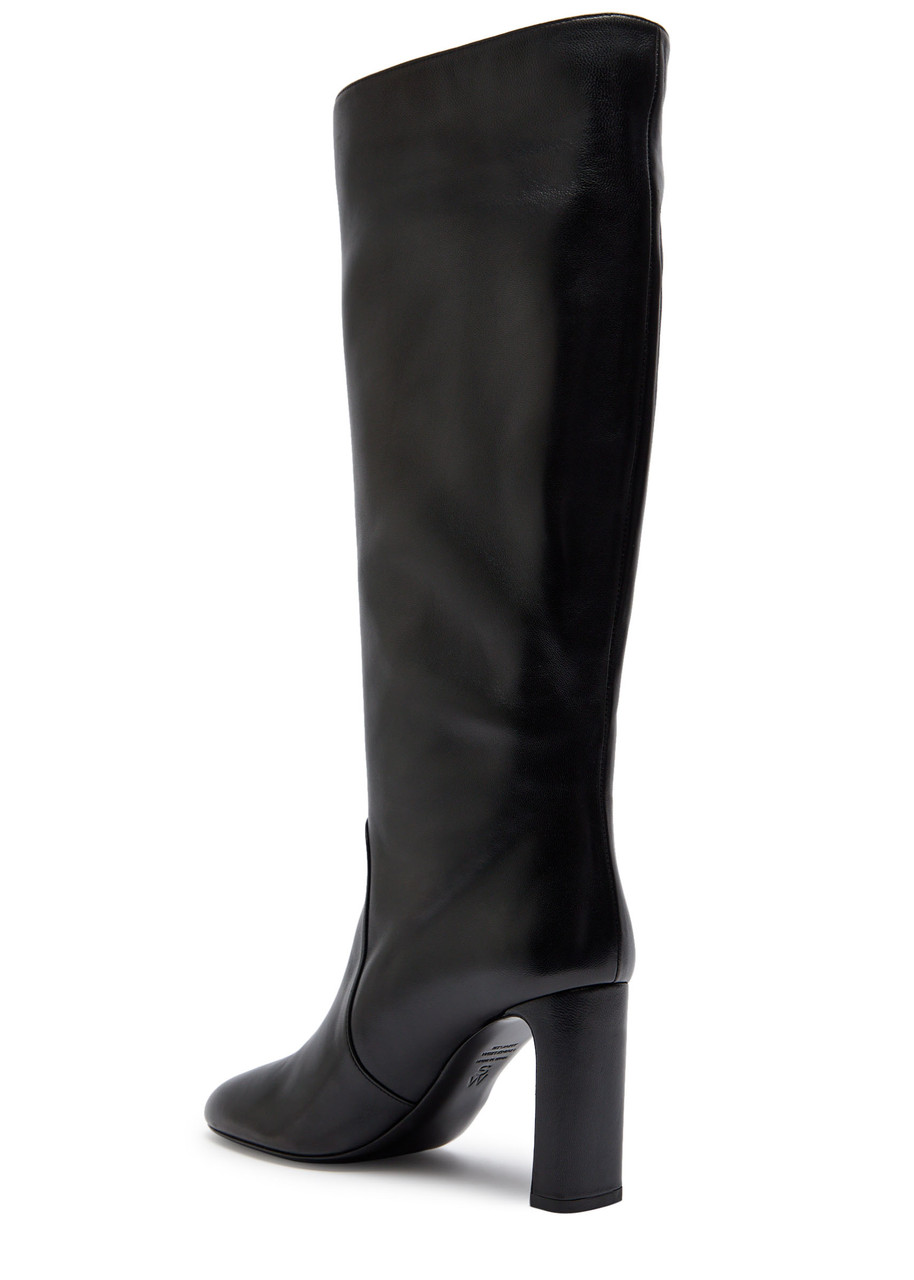 Stuart Weitzman Babette Tubo 85 Leather Knee-high Boots In Black