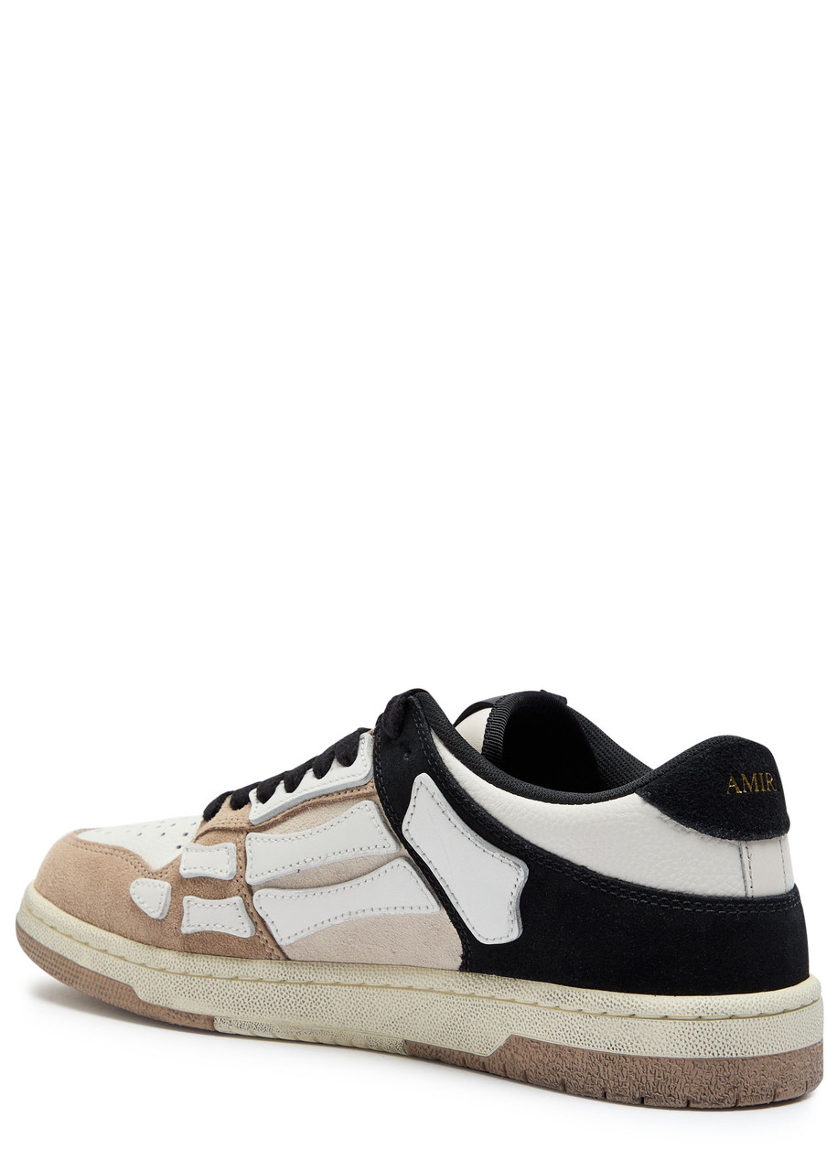 Amiri Skel Top Low Panelled Suede Sneakers In Black