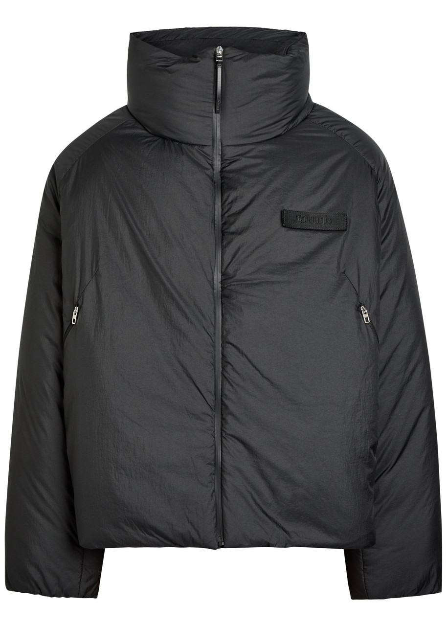Jacquemus Quilted Jacket With High Collar And Pockets In Black