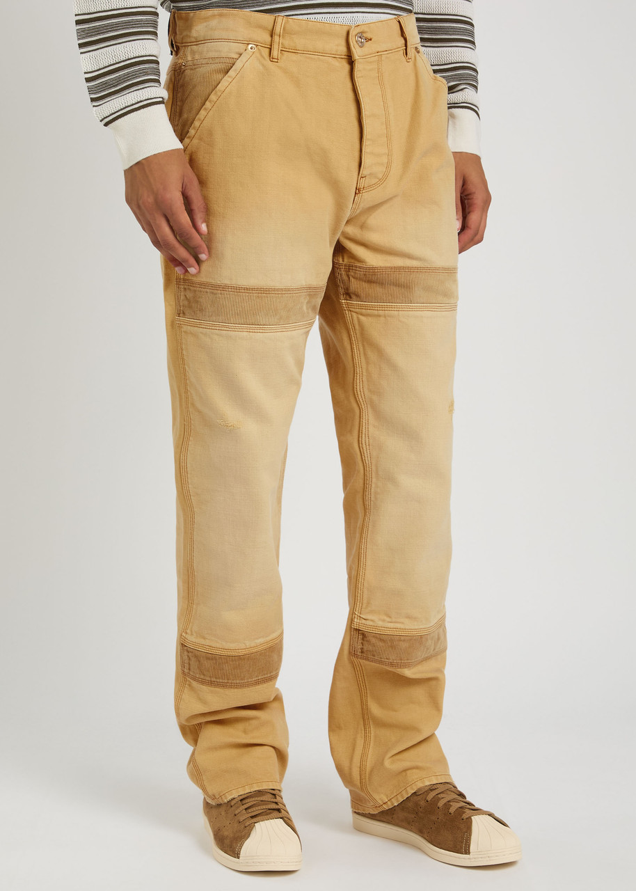 Wales Bonner Japanese Canvas Sierra Straight Trousers In Brown