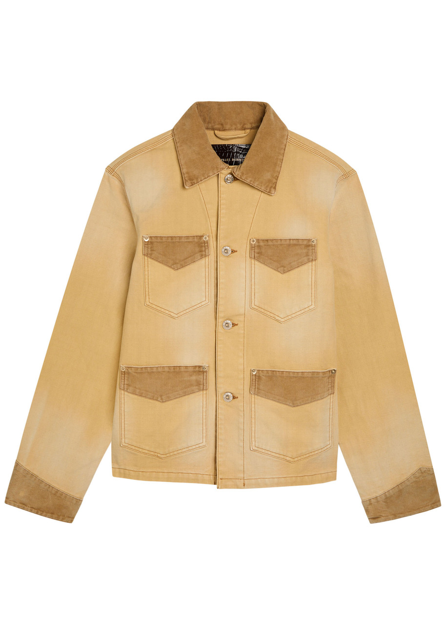 Wales Bonner Sierra Corduroy-panel Canvas Jacket In Neutral