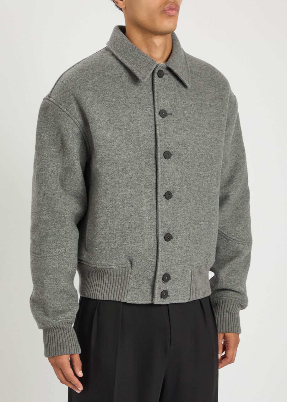  Jacquemus Le Feltro Melange Wool Bomber Jacket - Grey - 48 (it48 / M) 