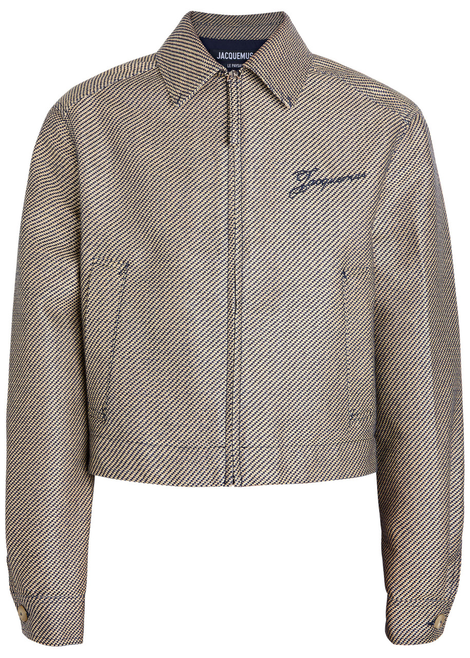Jacquemus Mens Navy Canevas De-nimes Boxy-fit Canvas Jacket In Brown