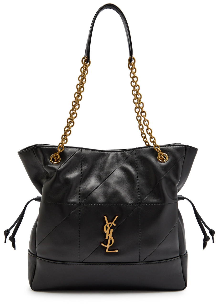 Saint Laurent Jamie Shopping Small Quilted Leather Shoulder Bag In Black