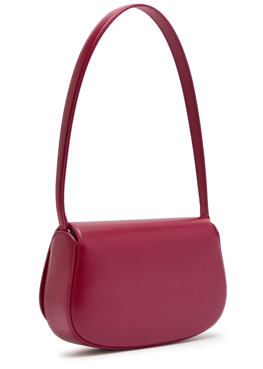 Saint Laurent Demi Lune Leather Shoulder Bag In Pink