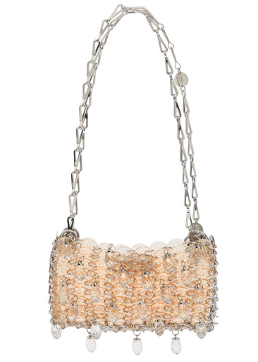 RABANNE: 1969 Nano crystal-embellished resin shoulder bag