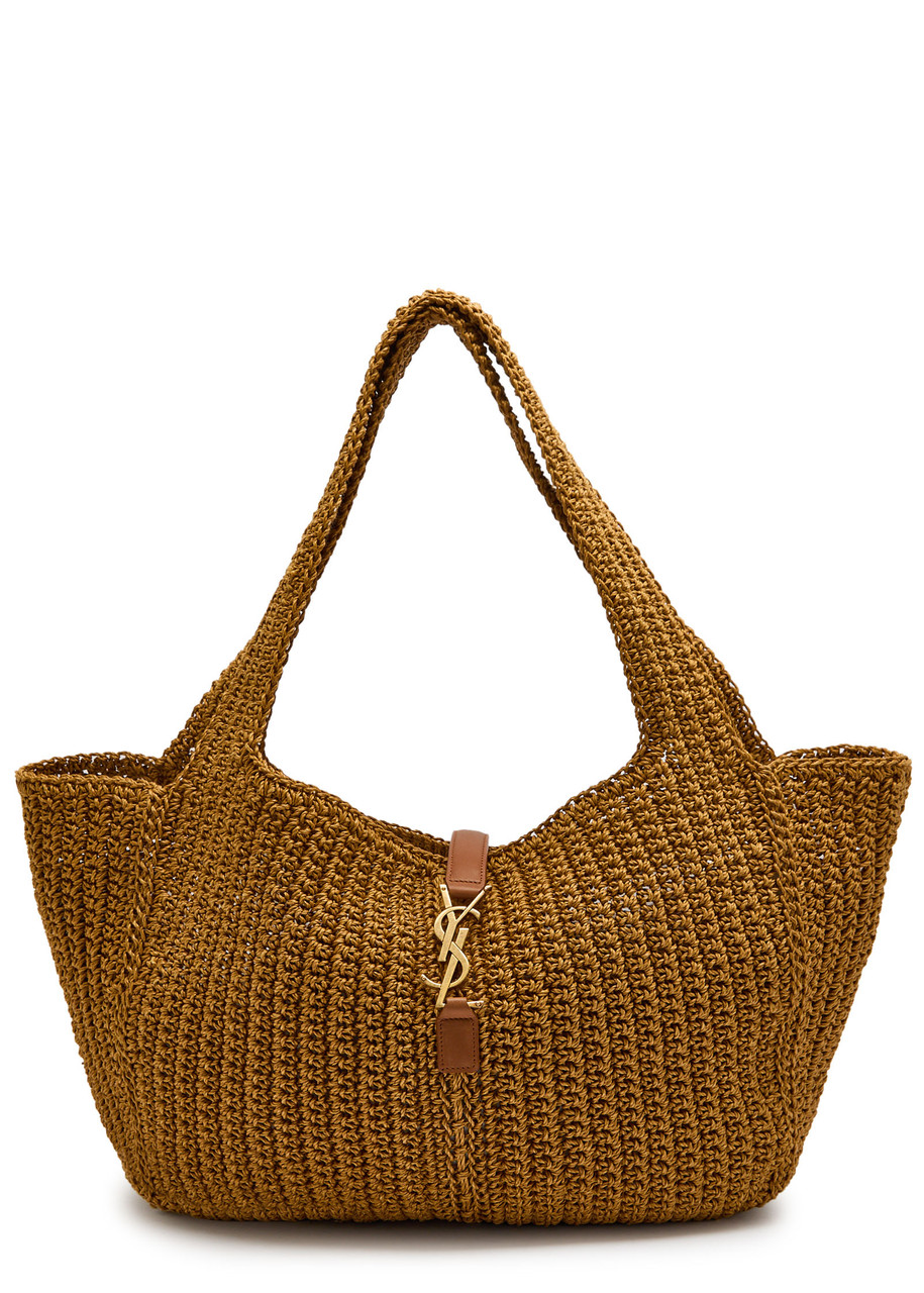 Saint Laurent Le 5 À 7 Bea Cord Tote In Sand
