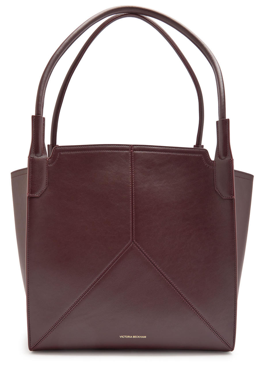 Victoria Beckham Victoria Small Panelled Leather Tote - Burgundy - One Size