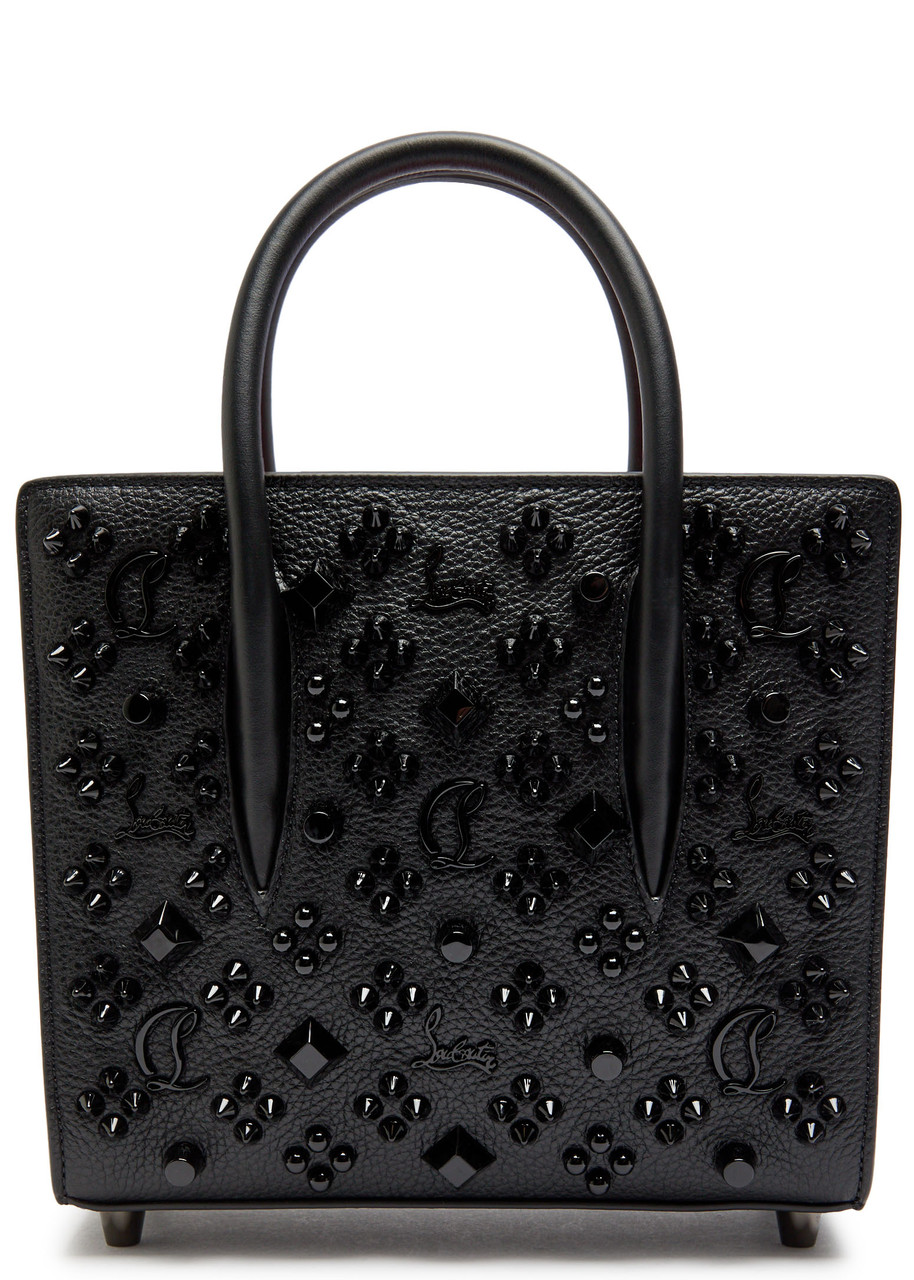 Christian Louboutin Paloma Mini Embellished Top Handle Bag In Black