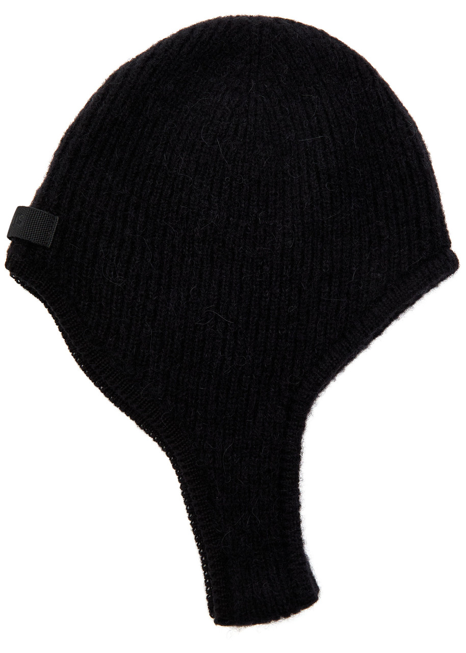 Jacquemus La Capuche Gros Grain Alpaca-blend Balaclava In Black