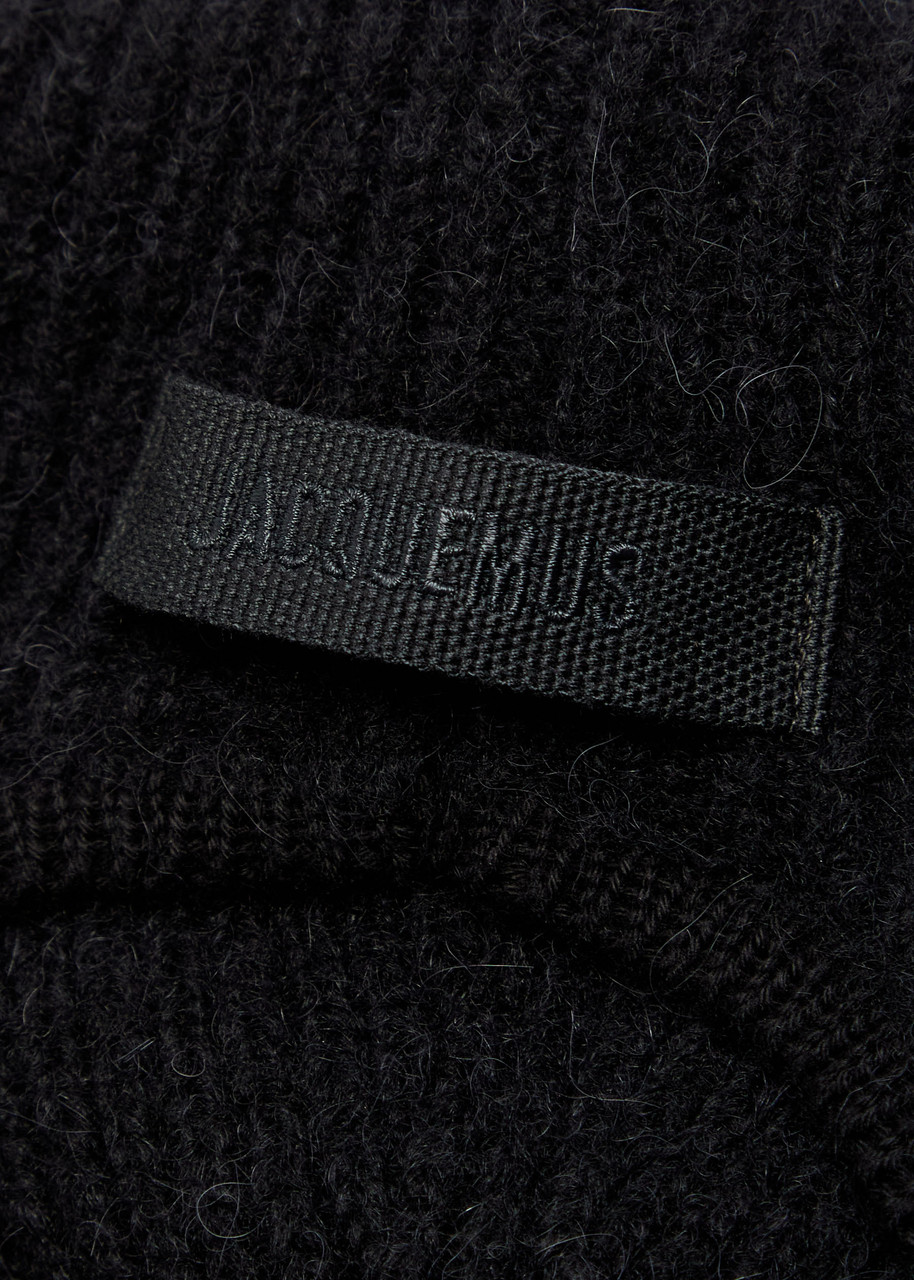 Jacquemus La Capuche Gros Grain Alpaca-blend Balaclava In Black