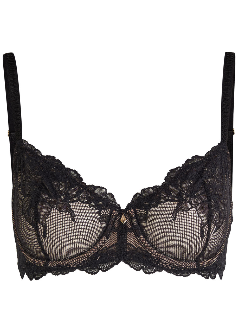 Wacoal Vivid Attraction Tulle Underwired bra - Black - 34DD