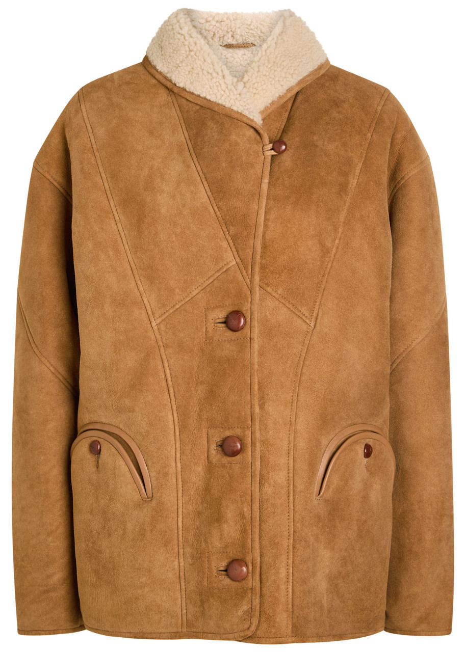 Blazé Milano Blaze Milano Tatoosh Hooded Panelled Suede Coat In Brown