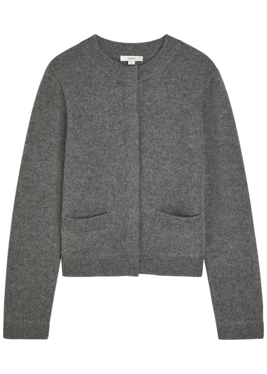 Vince Cashmere Cardigan In Gray