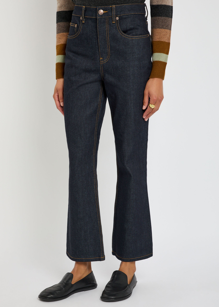  Tory Burch Cropped Flared-leg Jeans - Denim - W26 (w26 / Uk8 / S) 