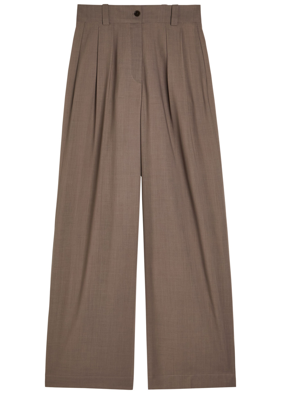 Joseph Forest Wide-leg Wool-blend Trousers In Gray