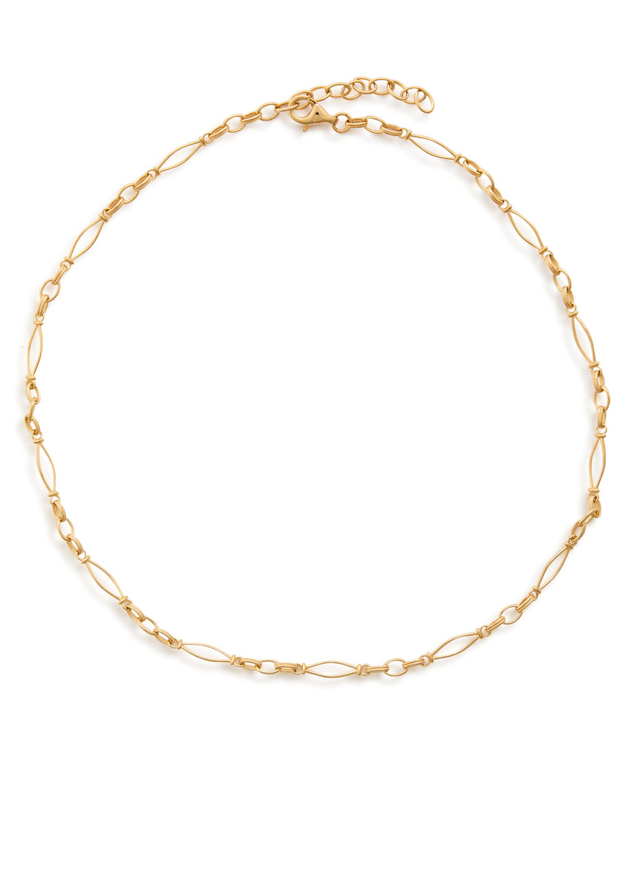 Laura Vann Vintage Link 18kt Gold-plated Necklace In Brown