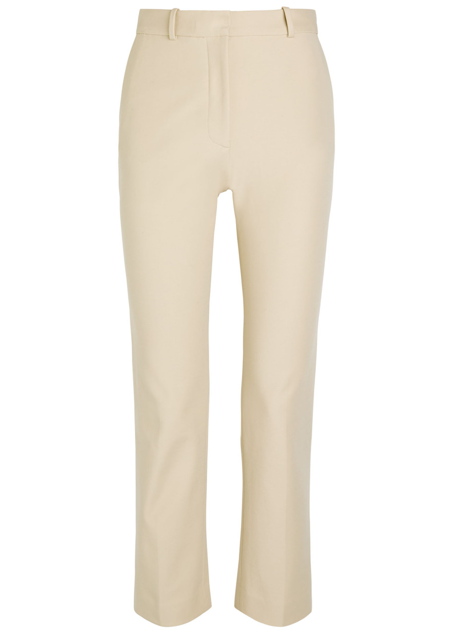 Joseph Coleman Straight-leg Stretch-cotton Trousers In Neutral