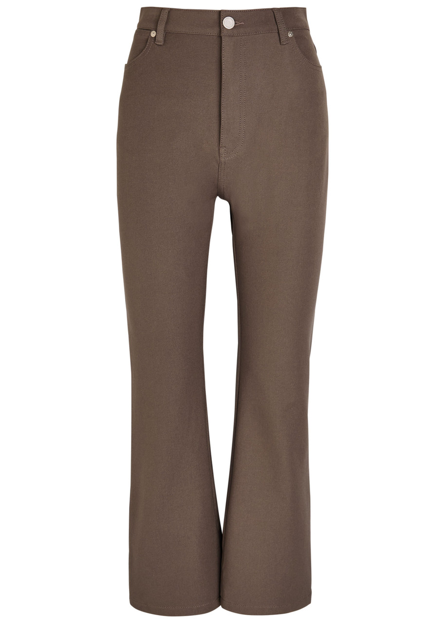 Joseph Duke Flared-leg Stretch-twill Trousers In Brown