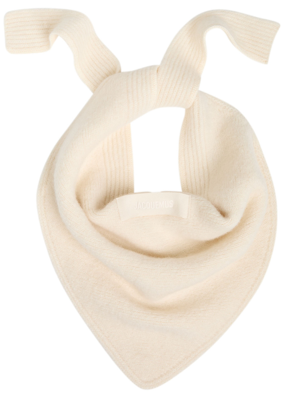 Jacquemus Le Chale Gros Grain Alpaca-blend Scarf In White