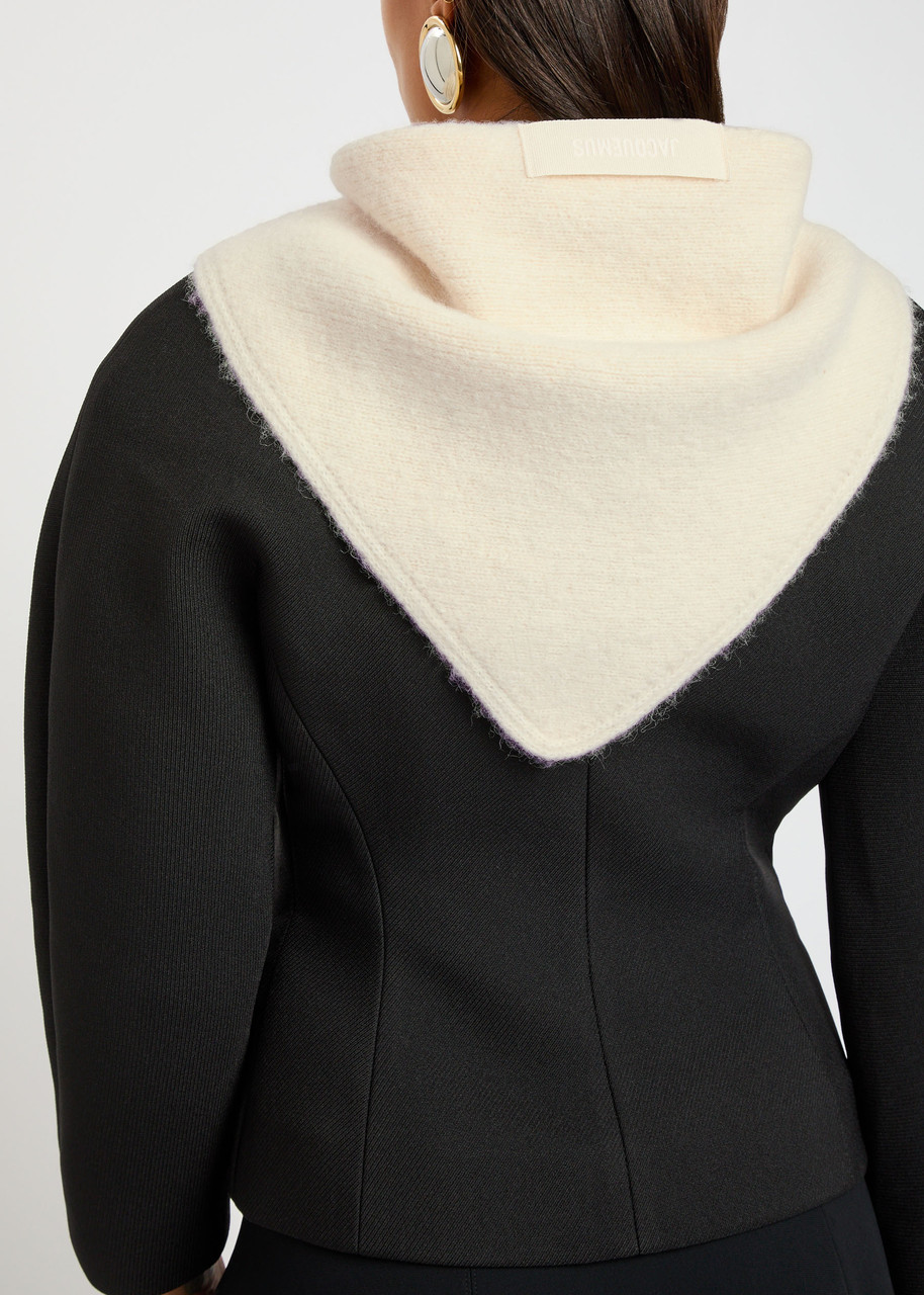Jacquemus Le Chale Gros Grain Alpaca-blend Scarf In White