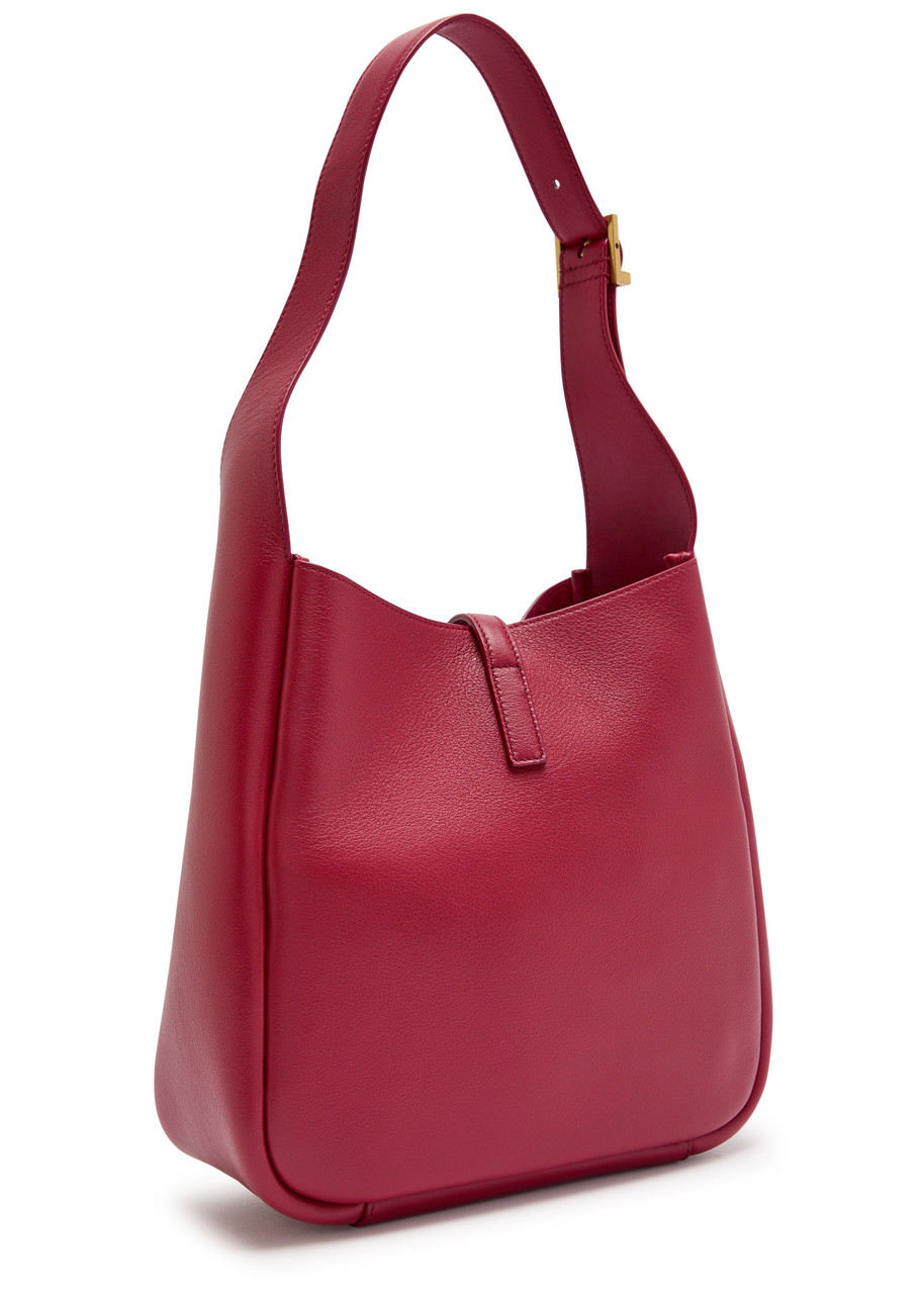 Saint Laurent Le 5 À 7 Small Grained Leather Hobo Bag In Pink