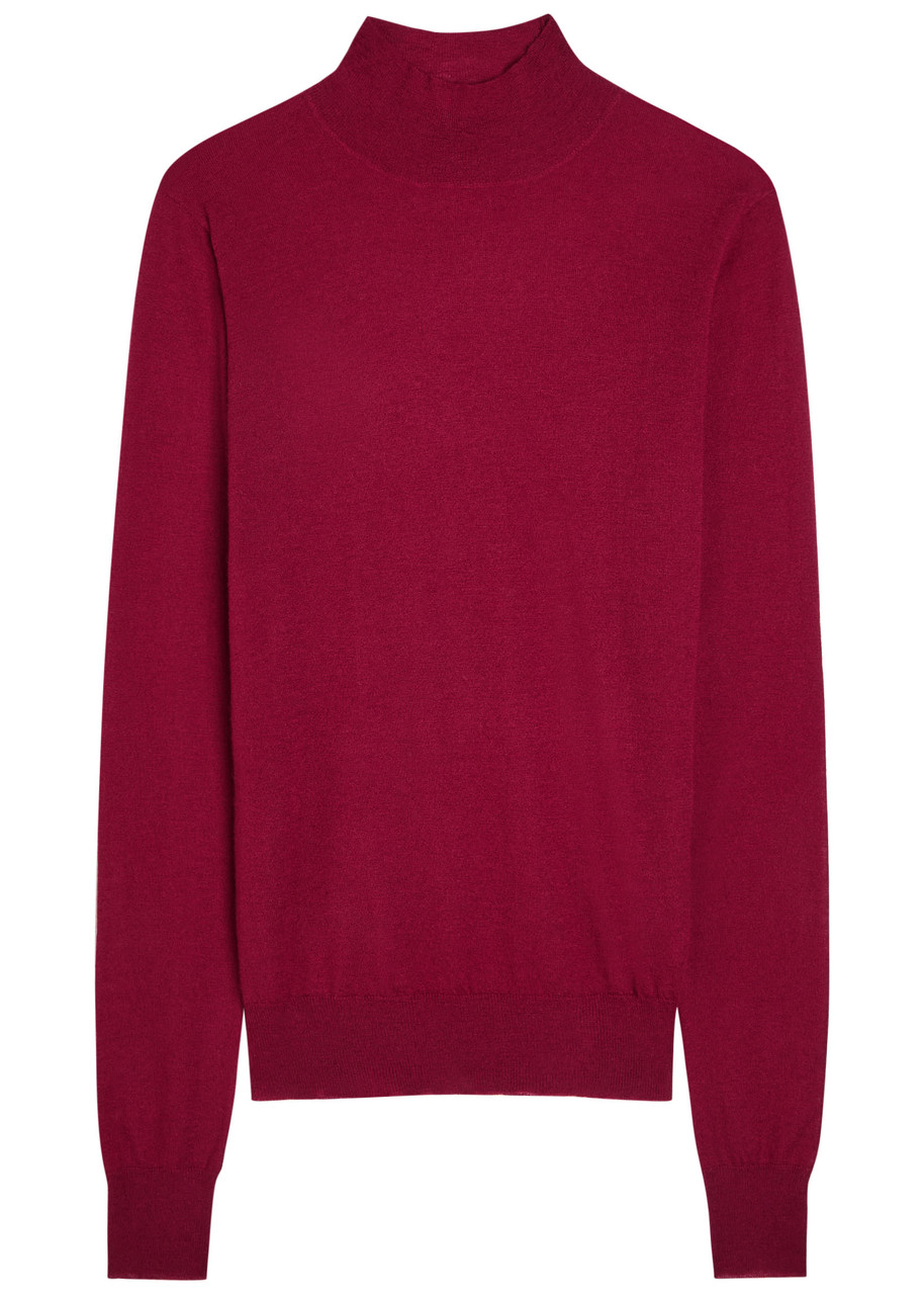 Joseph Fine-knit Cashmere Top In Burgundy