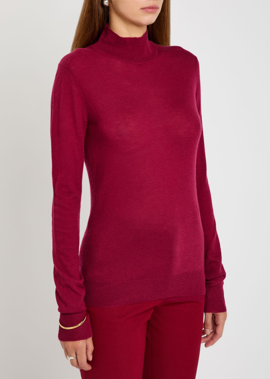 Joseph Fine-knit Cashmere Top In Burgundy