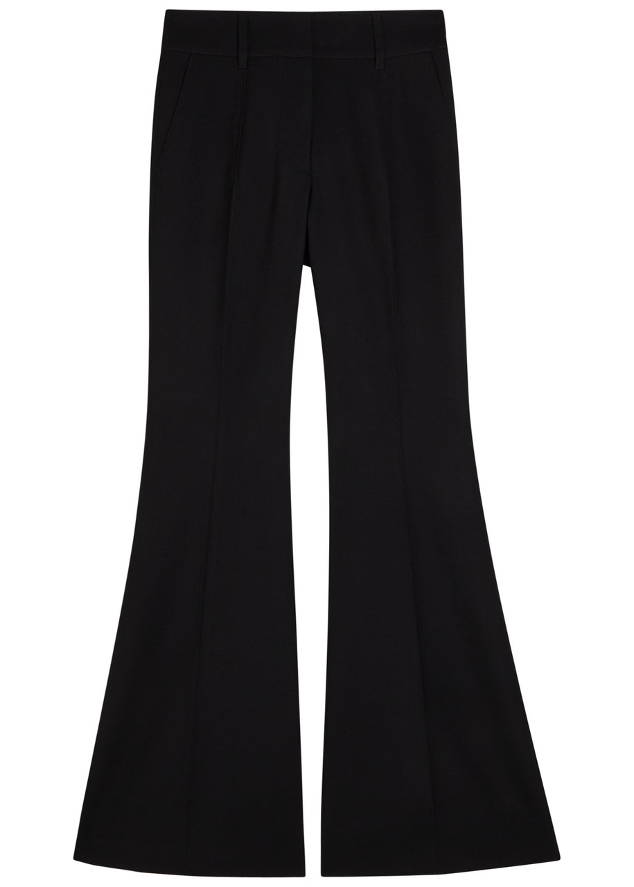 Gabriela Hearst Rhein Flared-leg Wool Trousers In Black