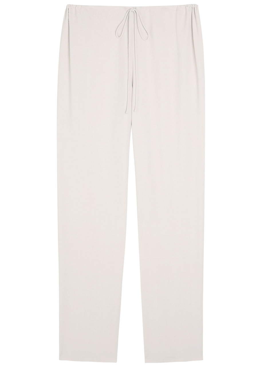 Tove Drawstring Crepe Trousers In Gray